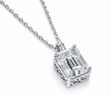 5.5CT (11mm) Emerald Cut Moissanite Diamond Necklace