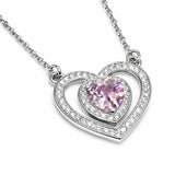 Double Heart Pendant Necklace