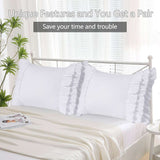 Closeout - Pack of 2 French Country Style Chic Ruffle Pillow Shams