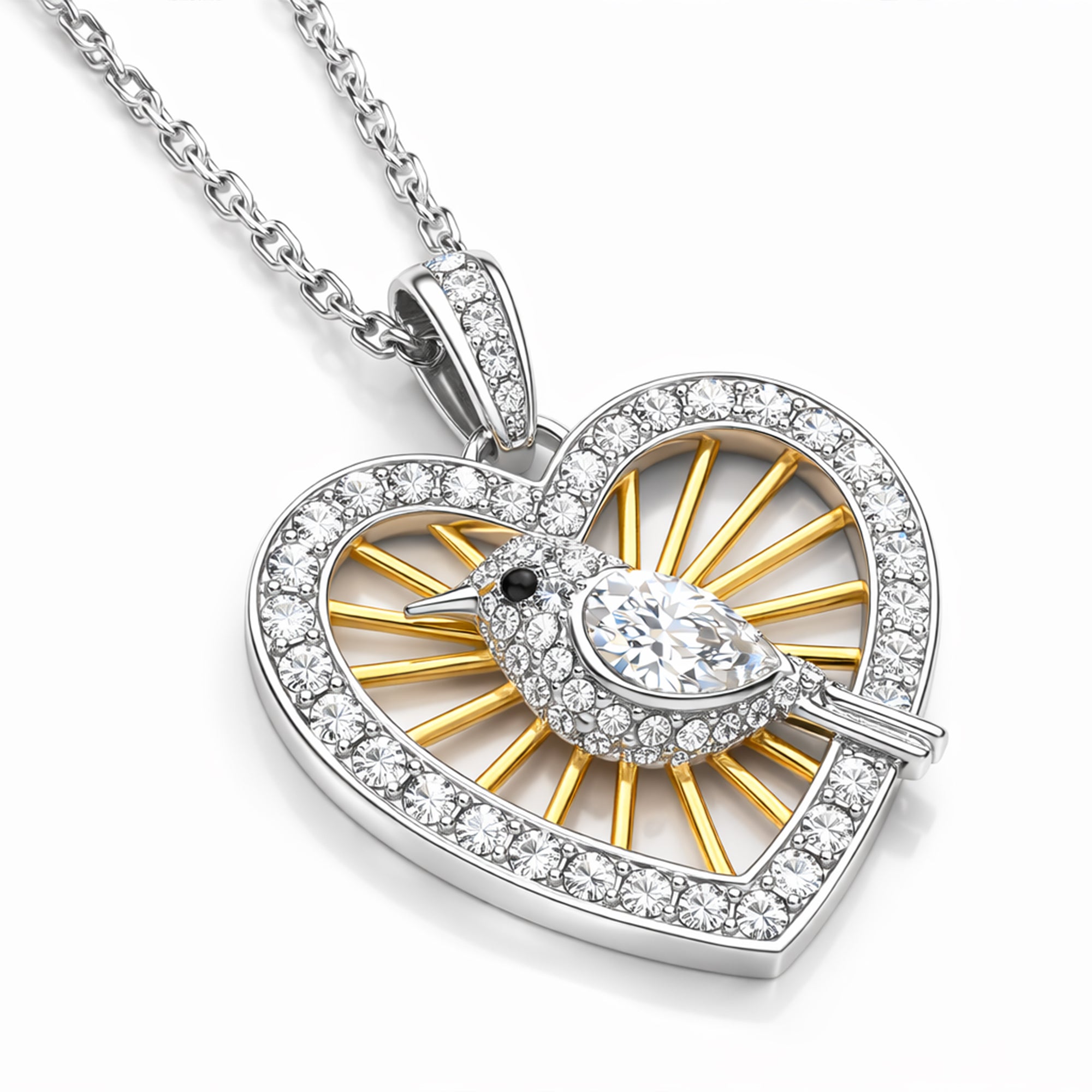 Little Bird Heart Necklace for Women