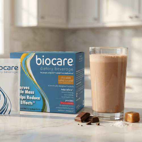 Bebida dietética Biocare de chocolate con caramelo salado y proteína de 30 g (14 unidades)