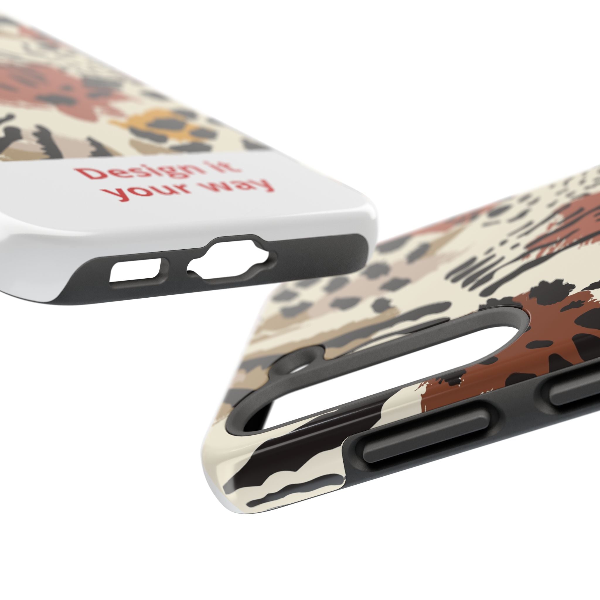 Leopard Print Tough Phone Case – Customizable “Design it Your Way” Protective Cover