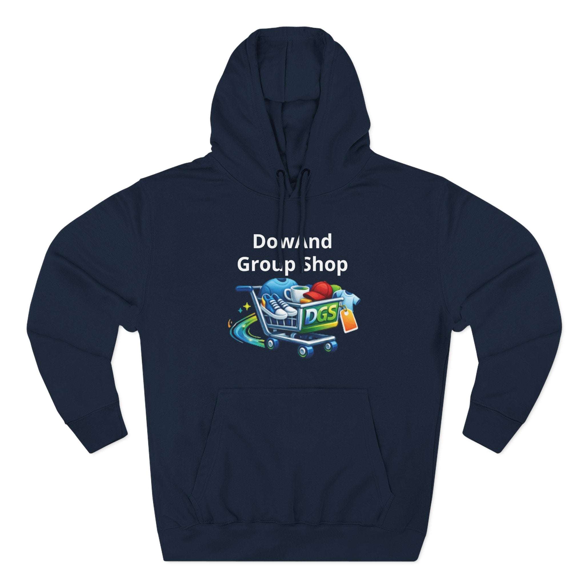 Three-Panel Fleece Hoodie — Custom Unisex Designed Comfort Navy