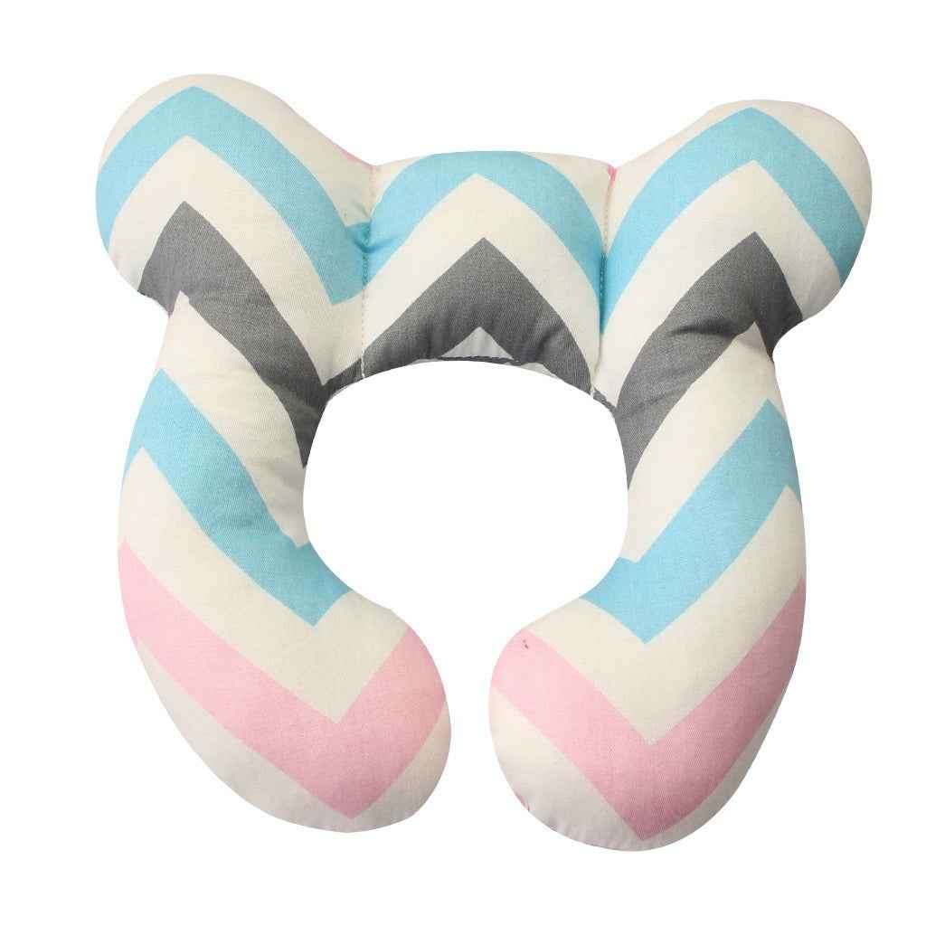 Baby head protection U-shaped pillow hippo