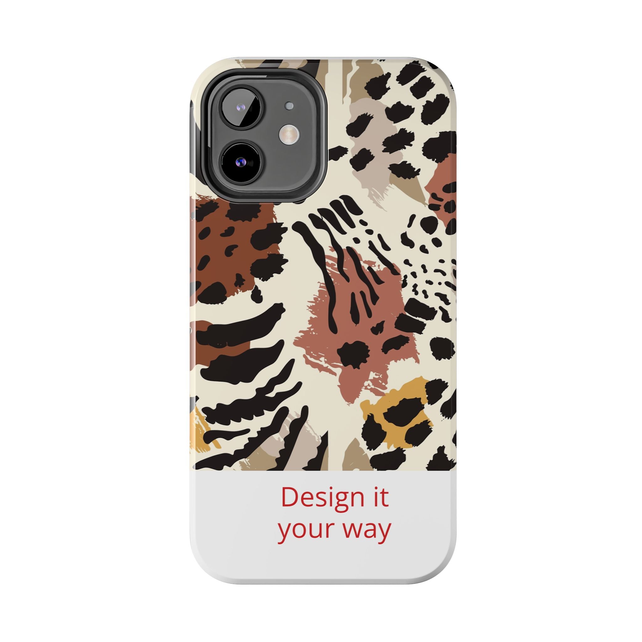 Leopard Print Tough Phone Case – Customizable “Design it Your Way” Protective Cover