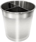 Stainless steel cup with compartments on a white background