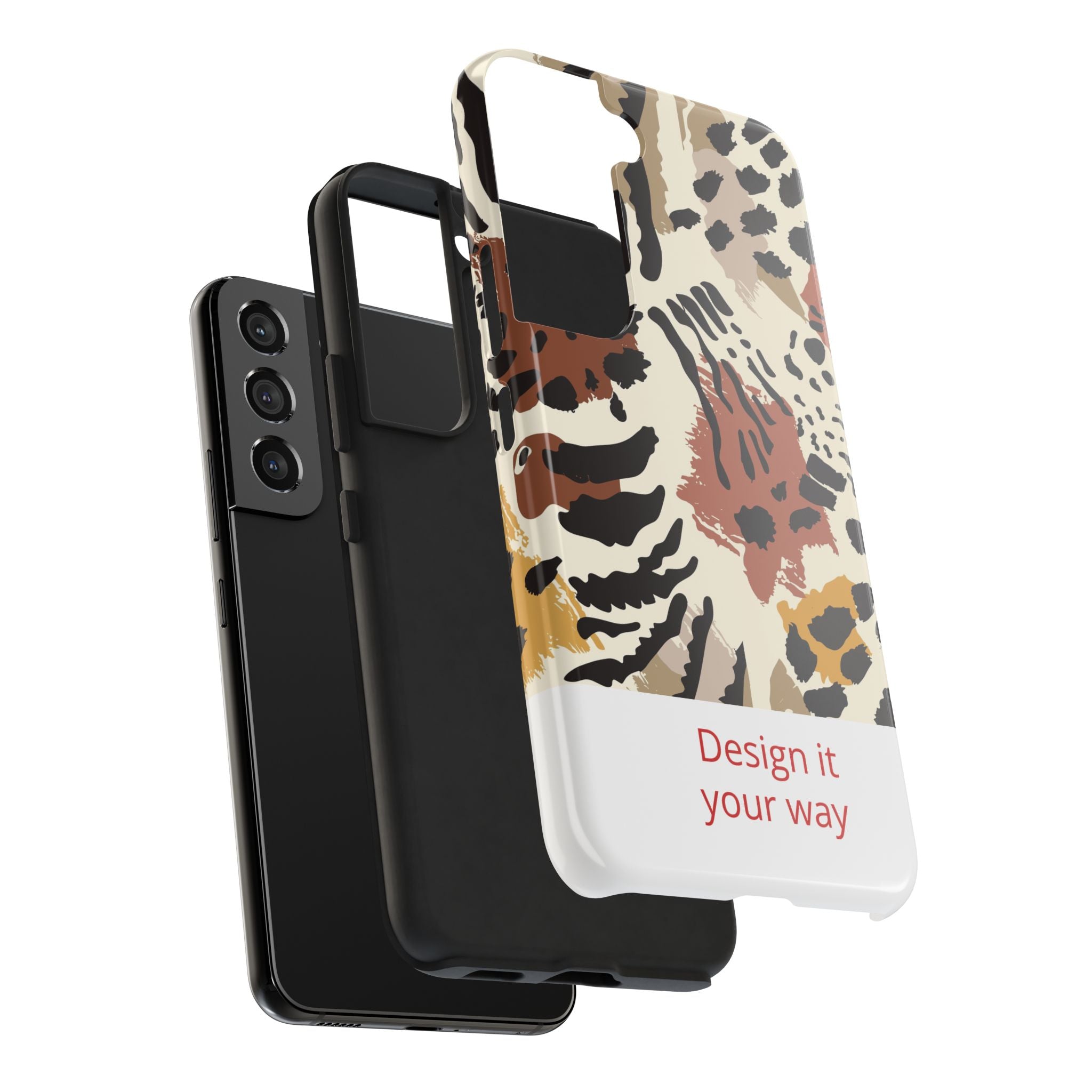 Leopard Print Tough Phone Case – Customizable “Design it Your Way” Protective Cover