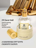 Luxury Fruity Musk Perfume in an elegant bottle with a 24-carat gold cap, showcasing its luxurious design.