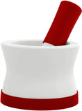 EZ-Grip Silicone & Porcelain Mortar and Pestle With Non-Slip Detachable Silicone Base - NEW DESIGN - Dishwasher Safe by Cooler Kitchen