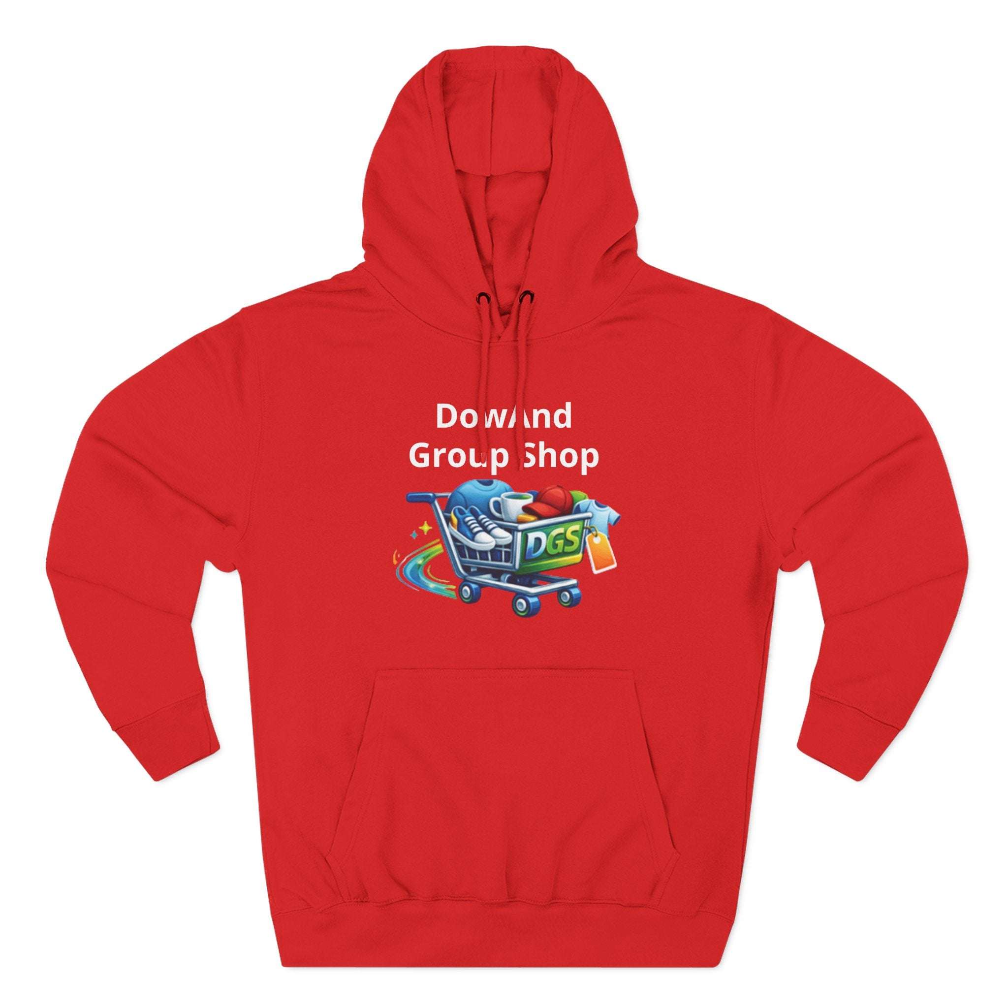 Three-Panel Fleece Hoodie — Custom Unisex Designed Comfort Red