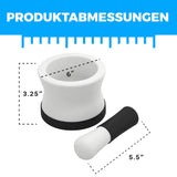 EZ-Grip Silicone & Porcelain Mortar and Pestle With Non-Slip Detachable Silicone Base - NEW DESIGN - Dishwasher Safe by Cooler Kitchen