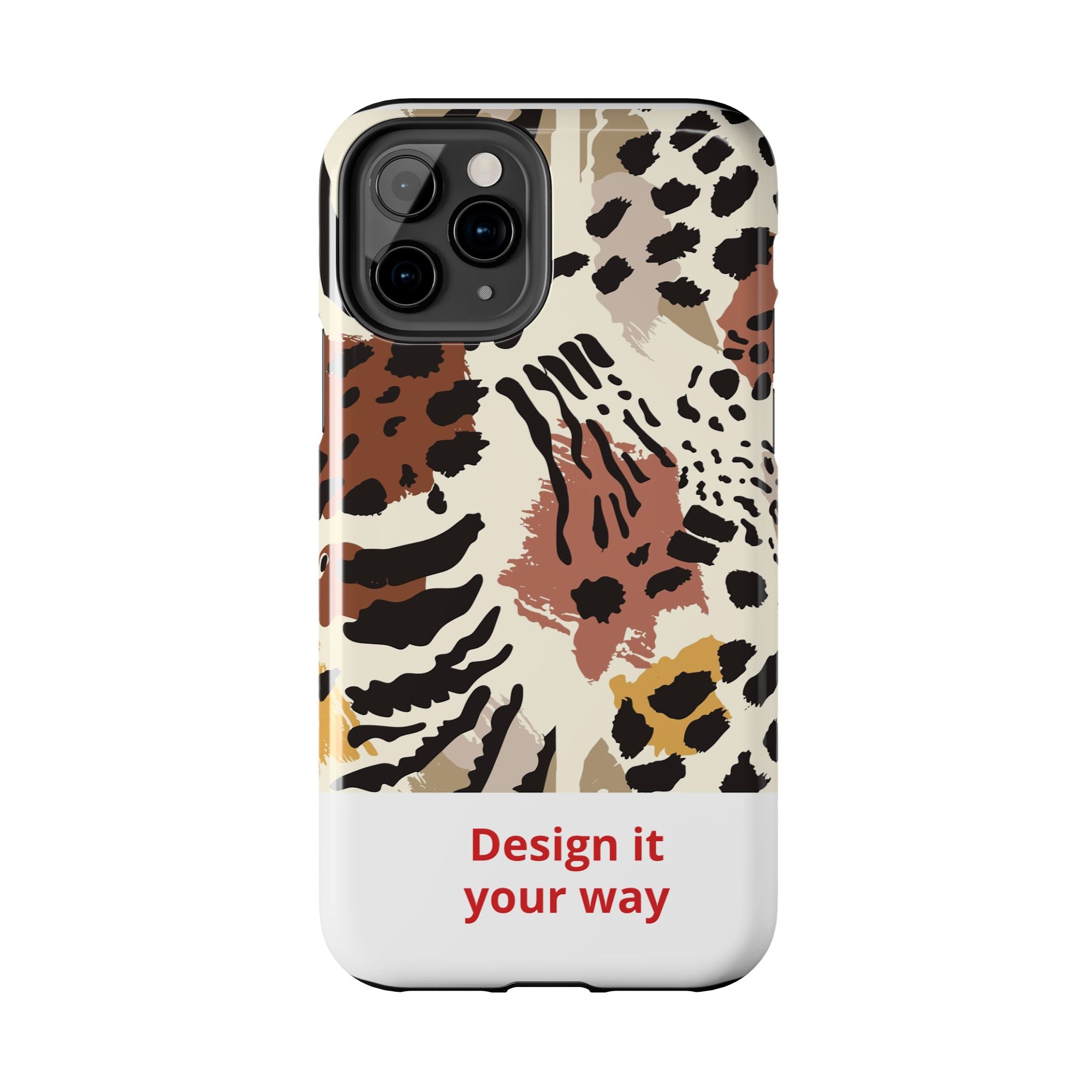 Leopard Print Tough Phone Case – Customizable “Design it Your Way” Protective Cover