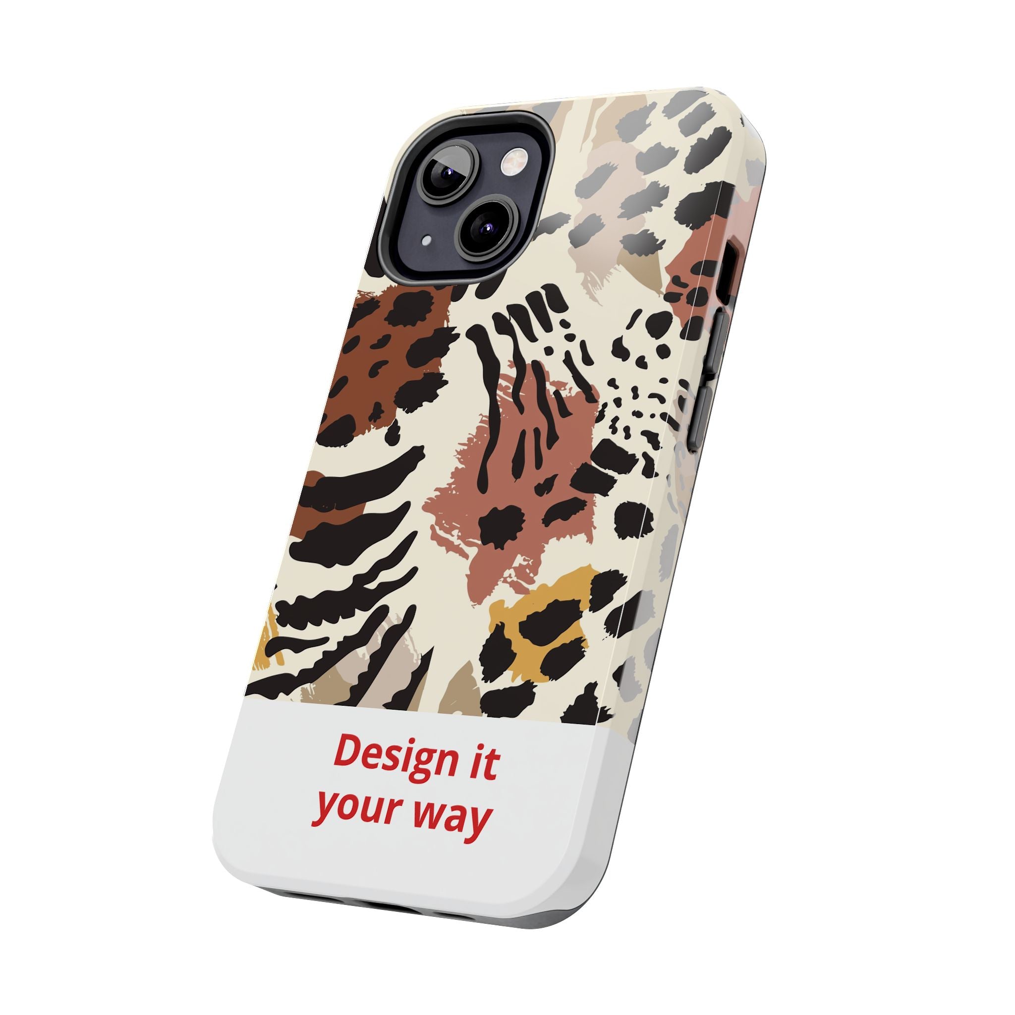 Leopard Print Tough Phone Case – Customizable “Design it Your Way” Protective Cover