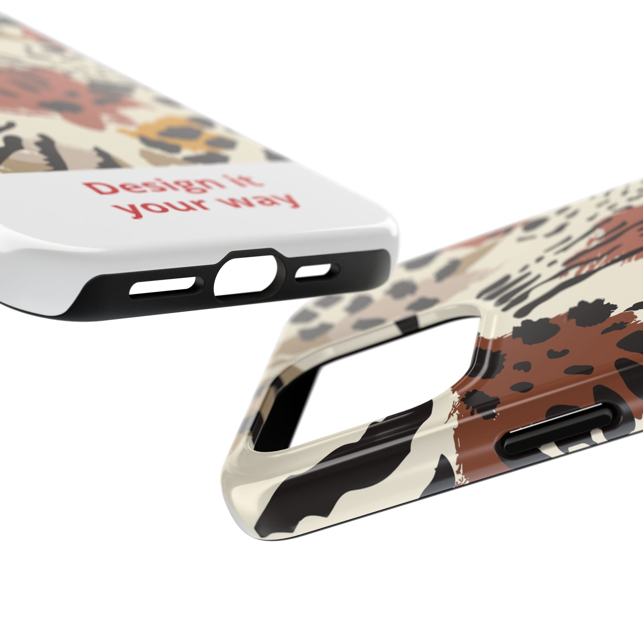 Leopard Print Tough Phone Case – Customizable “Design it Your Way” Protective Cover