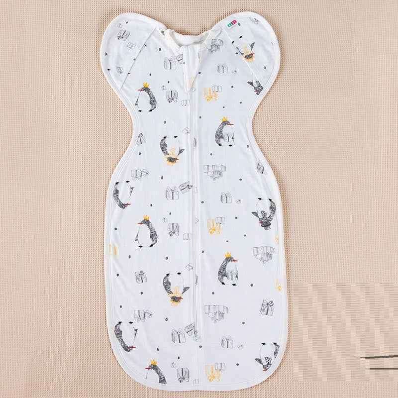 Baby Cotton Anti Kick Printed Sleeping Bag Baby Penguin Tour