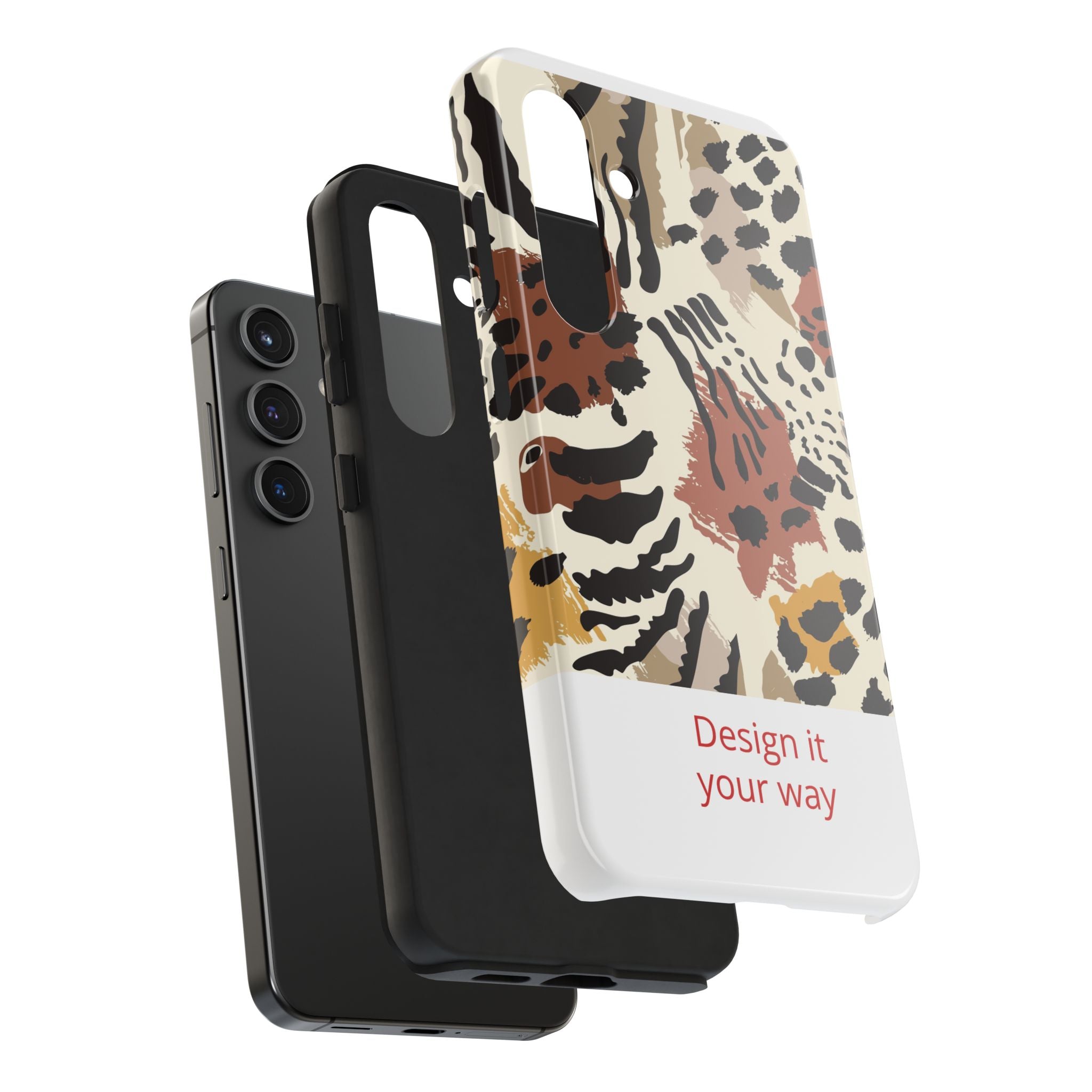 Leopard Print Tough Phone Case – Customizable “Design it Your Way” Protective Cover