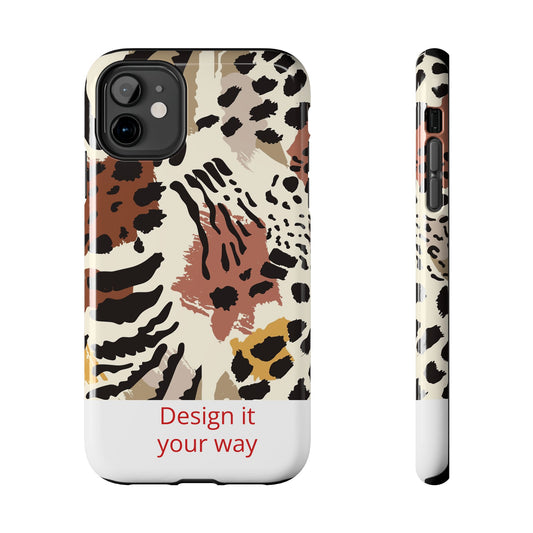 Leopard Print Tough Phone Case – Customizable “Design it Your Way” Protective Cover