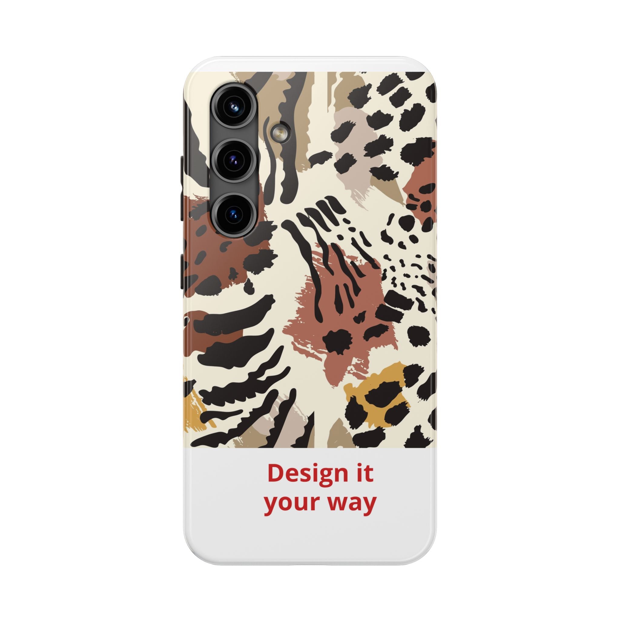 Leopard Print Tough Phone Case – Customizable “Design it Your Way” Protective Cover