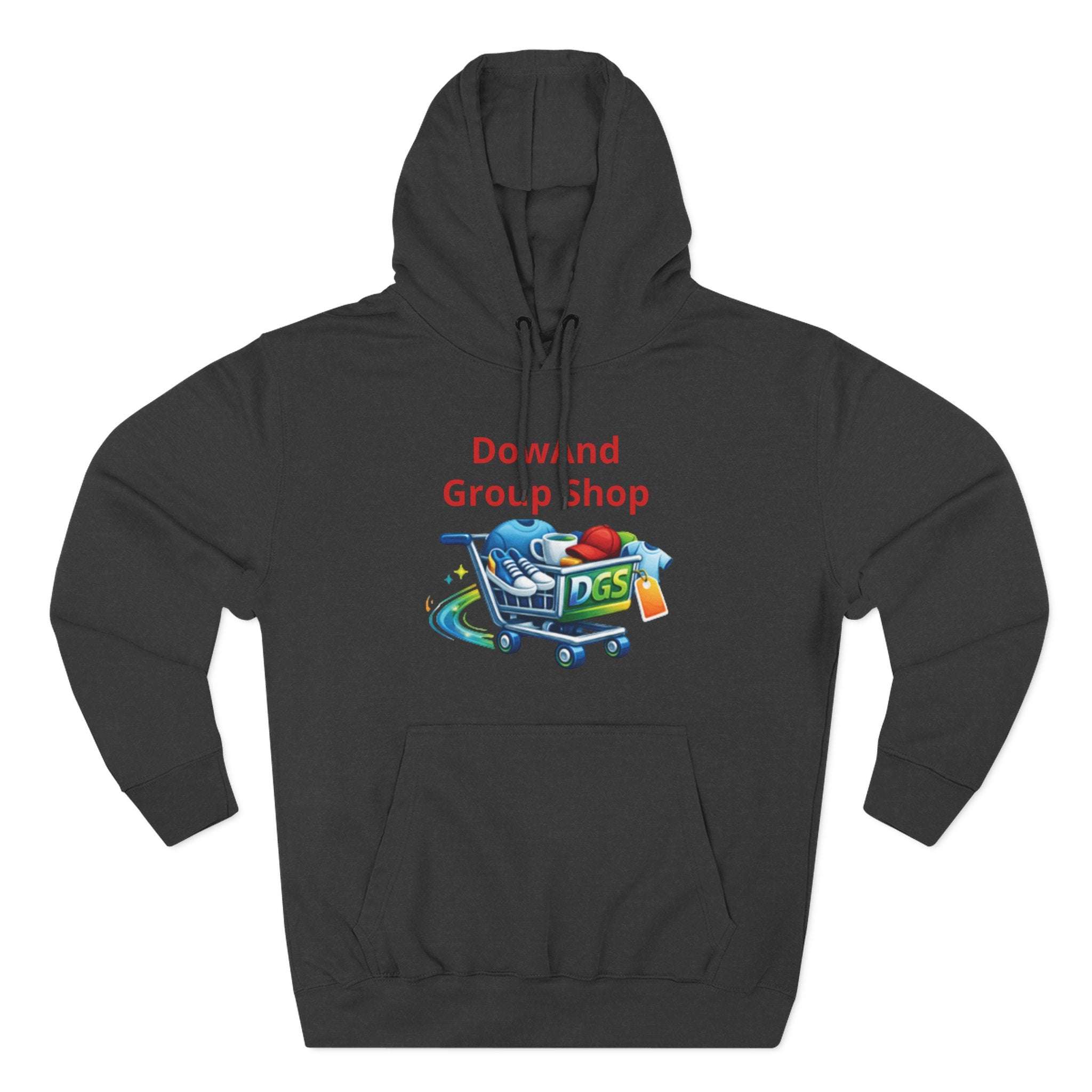Three-Panel Fleece Hoodie — Custom Unisex Designed Comfort Charcoal Heather