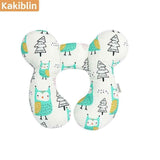 Baby head protection U-shaped pillow Green owl plus size