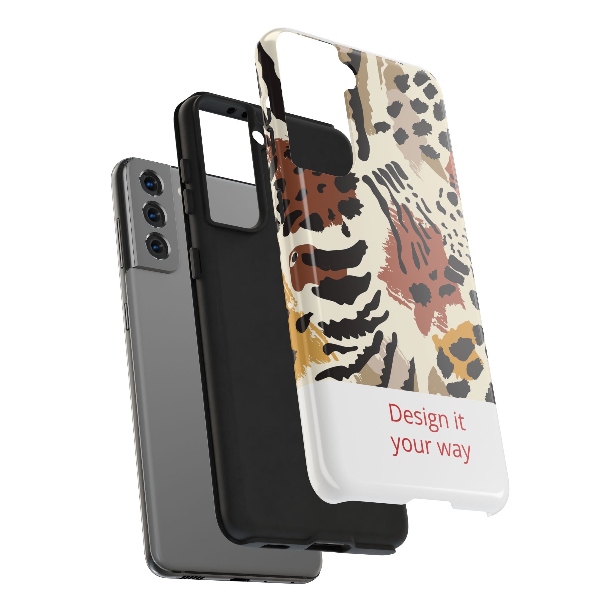 Leopard Print Tough Phone Case – Customizable “Design it Your Way” Protective Cover