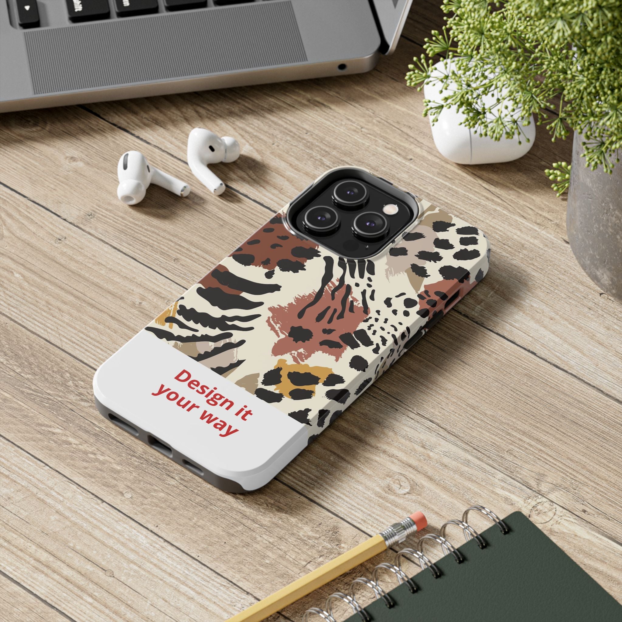 Leopard Print Tough Phone Case – Customizable “Design it Your Way” Protective Cover