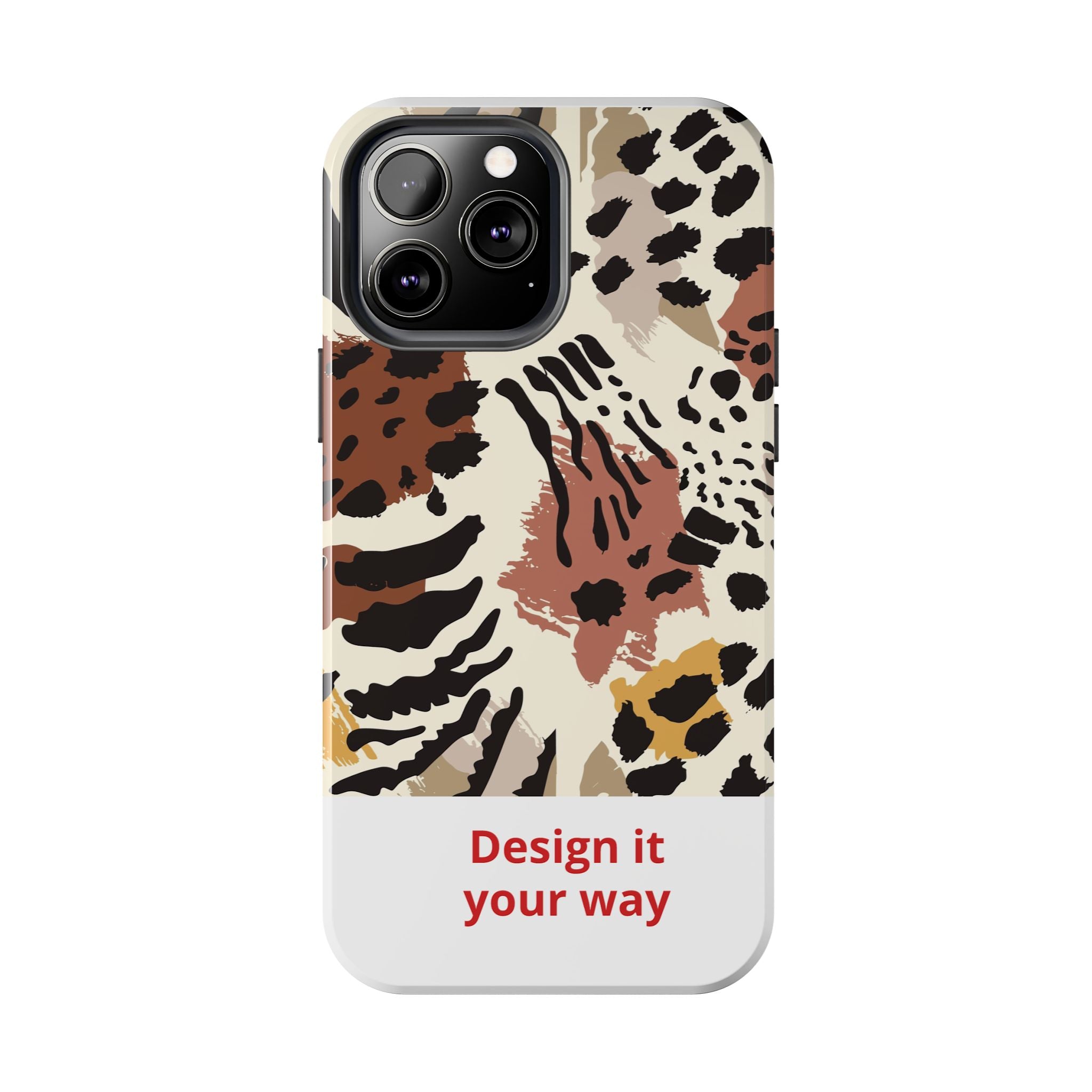 Leopard Print Tough Phone Case – Customizable “Design it Your Way” Protective Cover