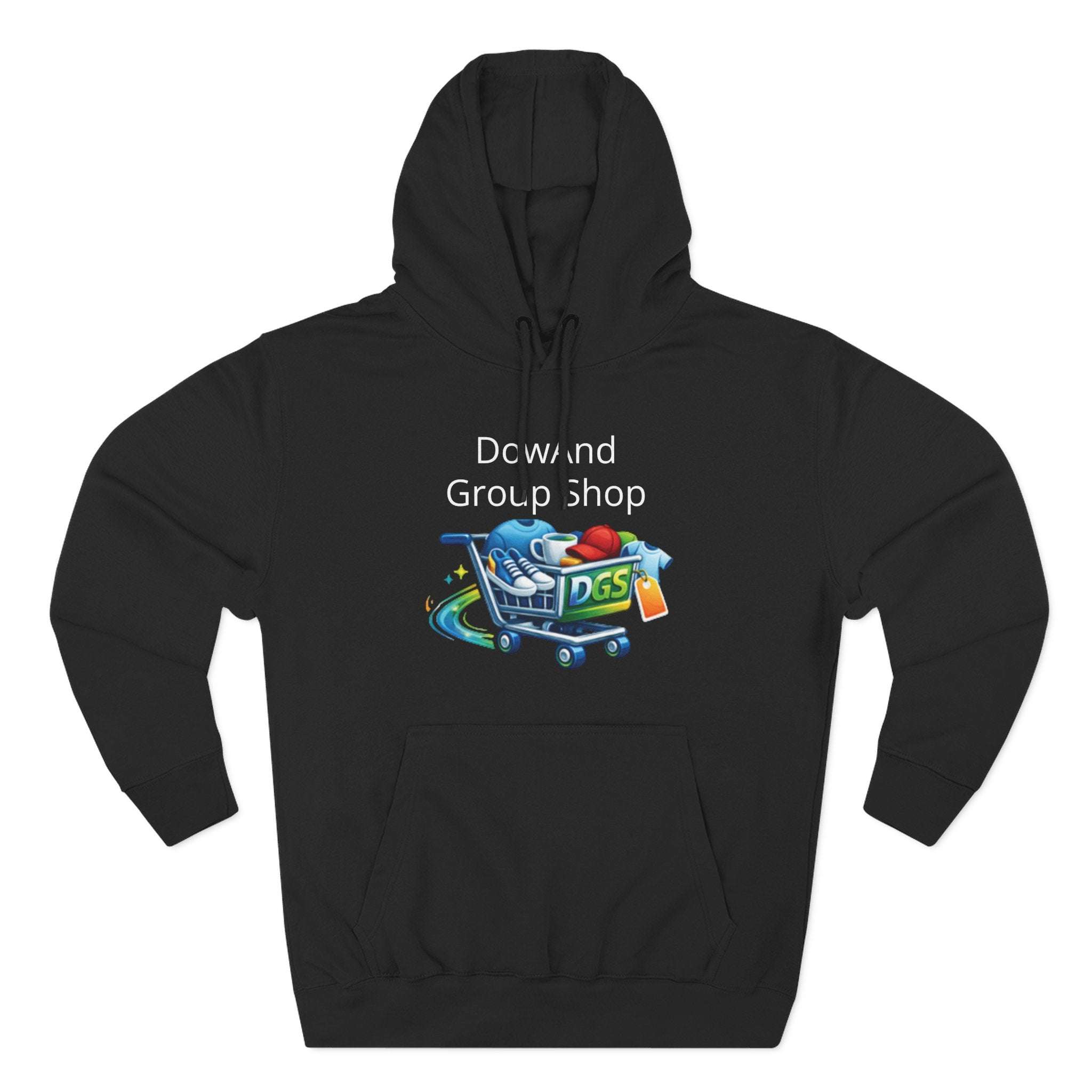 Three-Panel Fleece Hoodie — Custom Unisex Designed Comfort Black