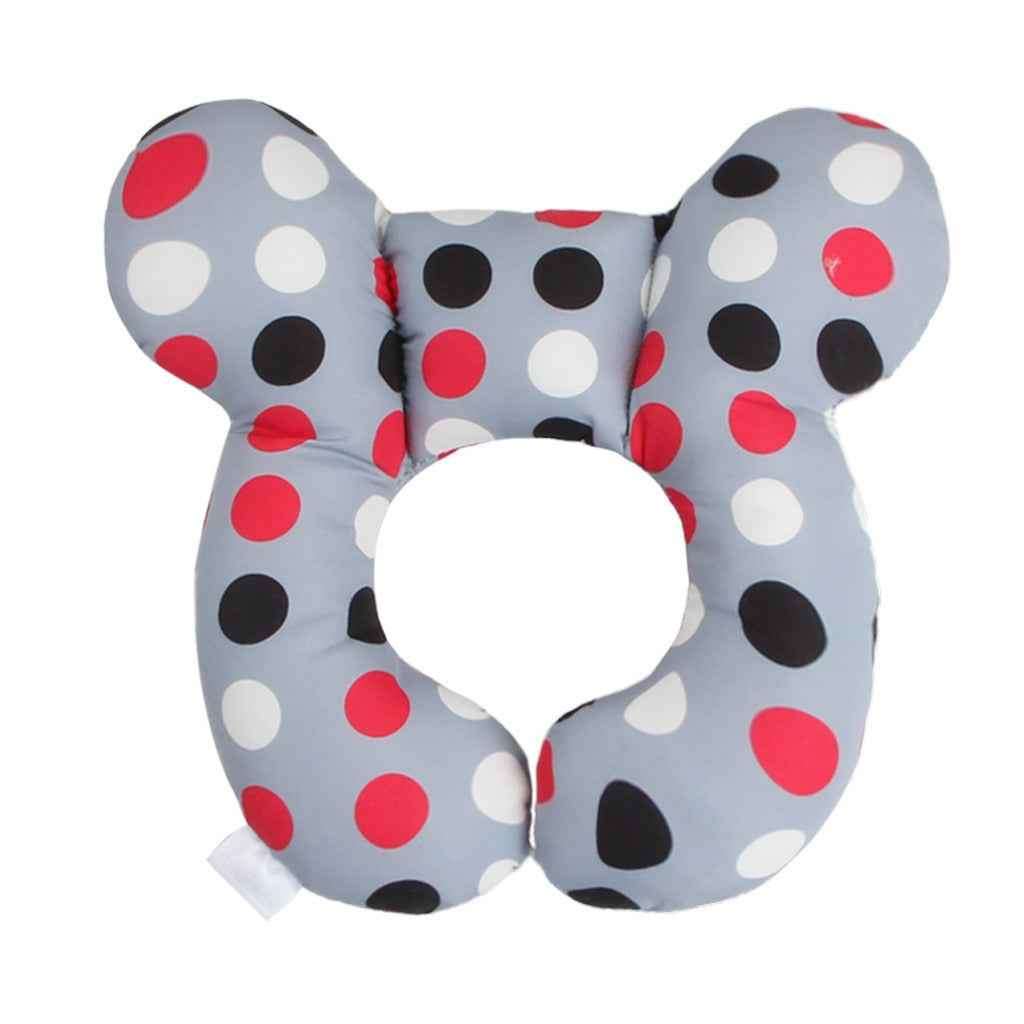 Baby head protection U-shaped pillow Gray bear style