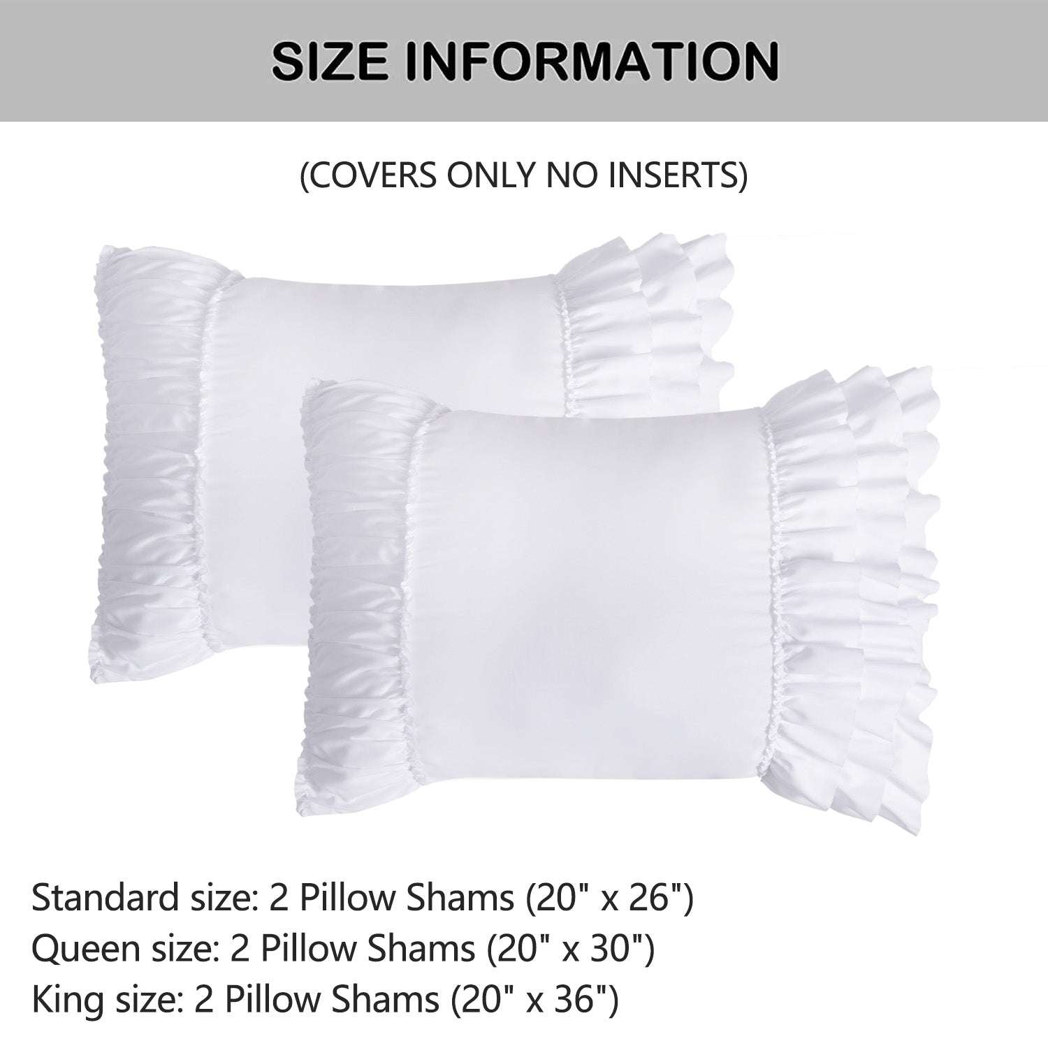 Closeout - Pack of 2 French Country Style Chic Ruffle Pillow Shams