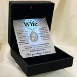 To My Beautiful Wife - I Love You, Always &  Forever - Orbital Birdcage Necklace