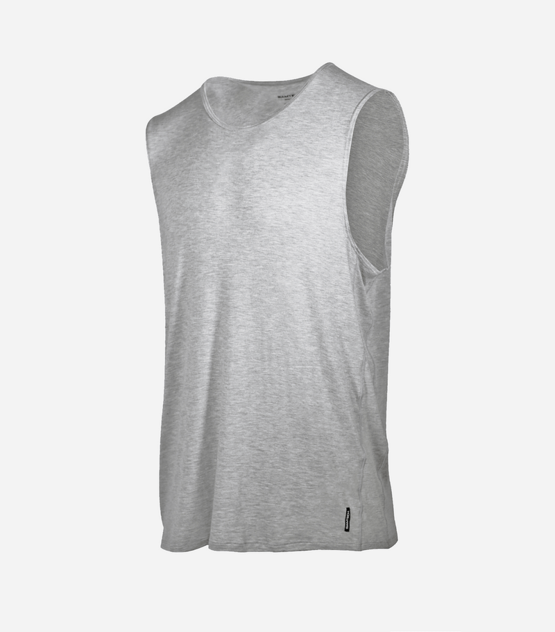 Bamboo Aerotech Tank - Heather Grey XL Black