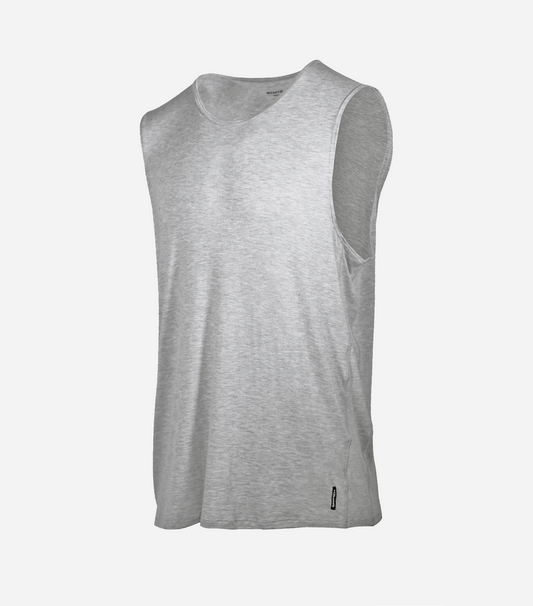 Bamboo Aerotech Tank - Heather Grey XL Black