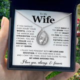 To My Beautiful Wife - I Love You, Always &  Forever - Orbital Birdcage Necklace
