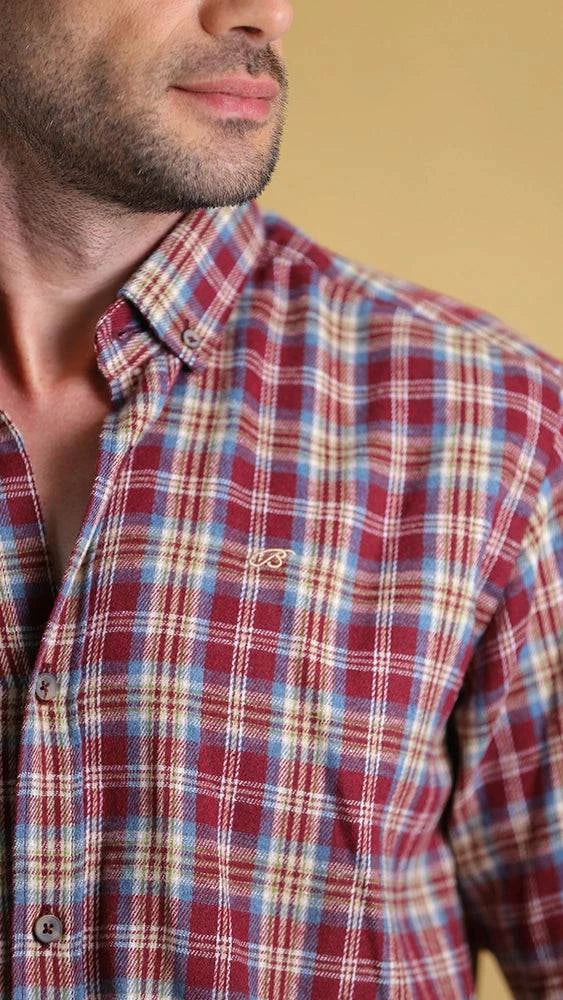 The Woodsman Shirt(Crimson Plaid)