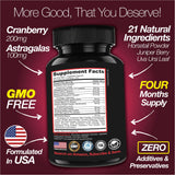 Kidney Support Cleanse Detox & Repair -120 Capsules - Cranberry & Astragalus Root Pills