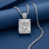 5CT (10mm) Radiant Cut Moissanite Diamond Necklace