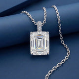 5.5CT (11mm) Emerald Cut Moissanite Diamond Necklace