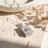 5.5CT (11mm) Emerald Cut Moissanite Diamond Necklace