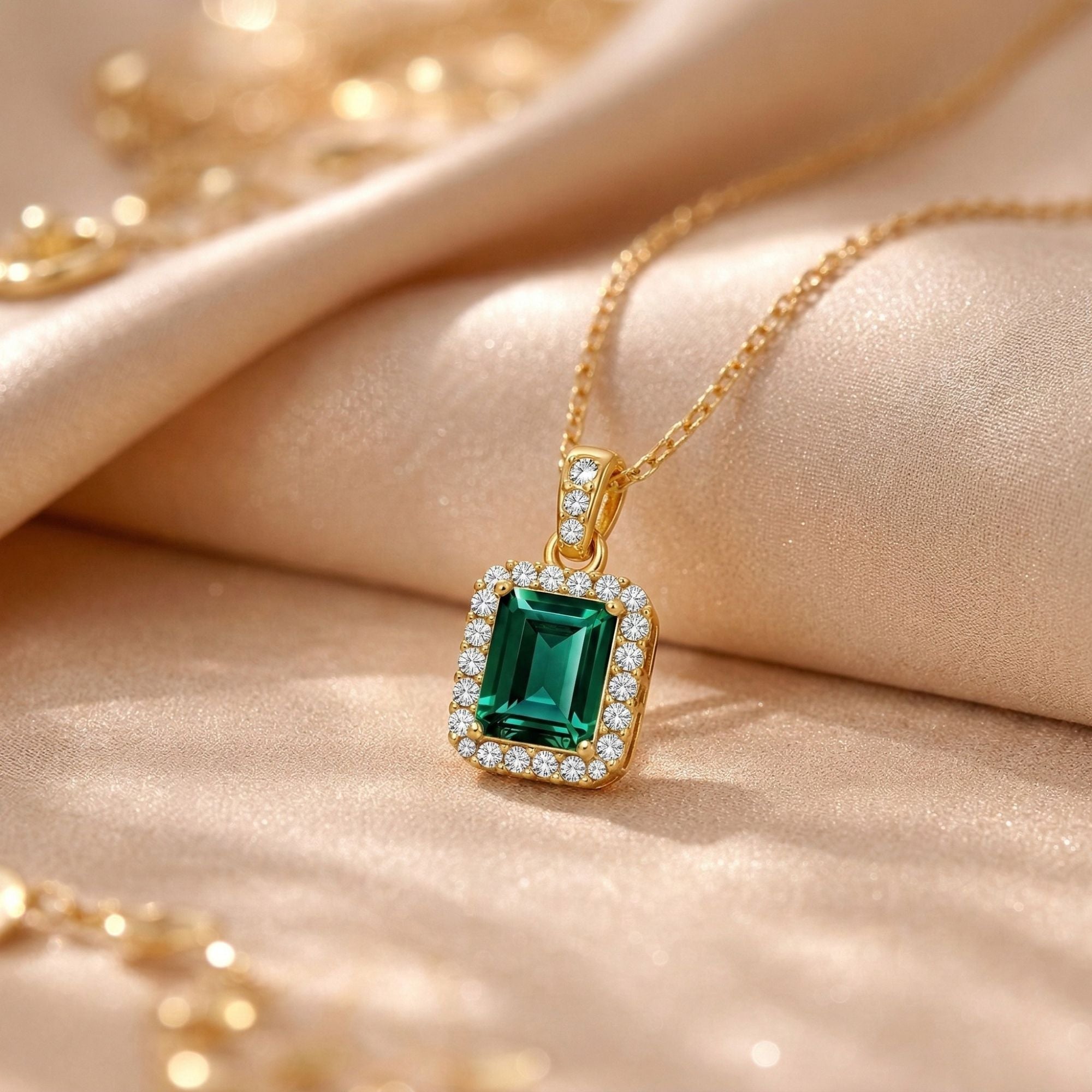 5CT (11mm) Royal Emerald Moissanite Necklace