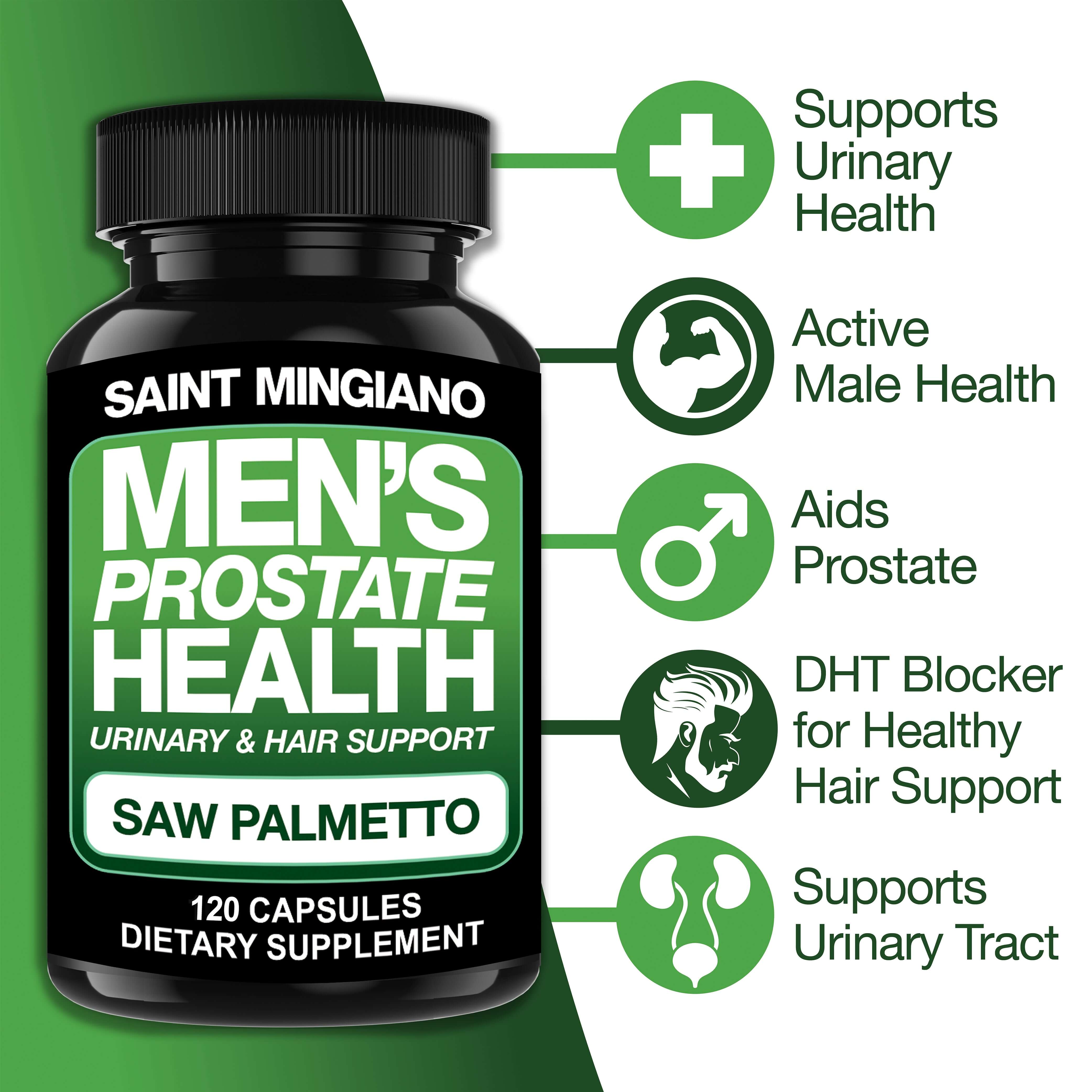 Men's Prostate Health - 120 Capsules of Advanced Prostate Supplements for Men with Saw Palmetto