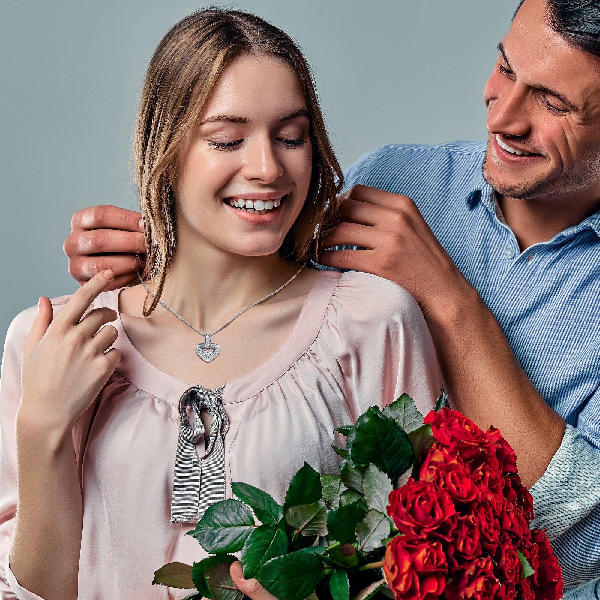 Tryndi Floating Heart Necklace