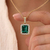 5CT (11mm) Royal Emerald Moissanite Necklace