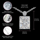 5CT (10mm) Radiant Cut Moissanite Diamond Necklace