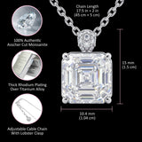 5CT (10mm) Asscher Cut Moissanite Diamond Necklace