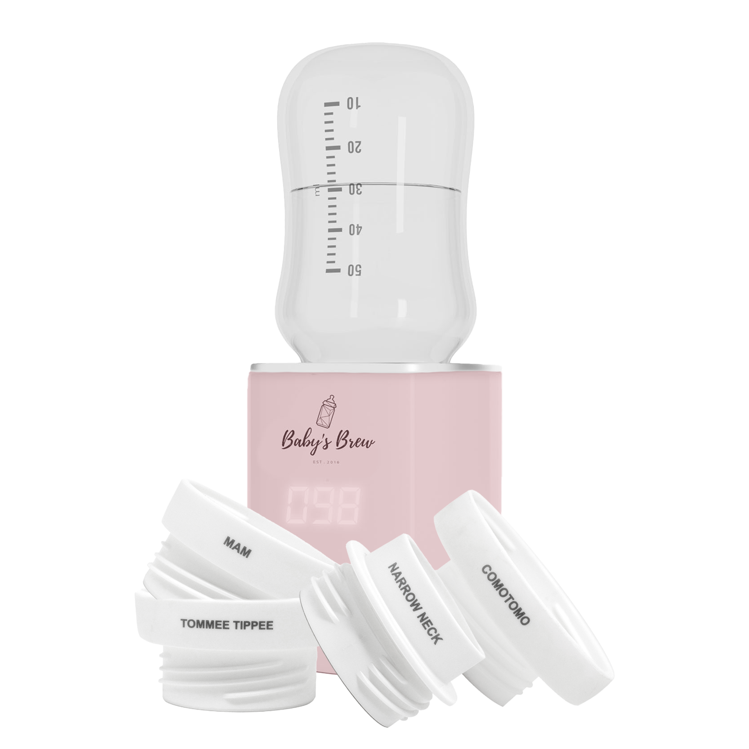 3.0 Set d'adaptateurs pour chauffe-biberon portable (Chauffe-biberon + quatre adaptateurs)