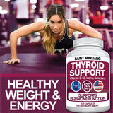 Thyroid Support Supplement with Iodine |120 Capsules to Help Body Mass & Improve Energy