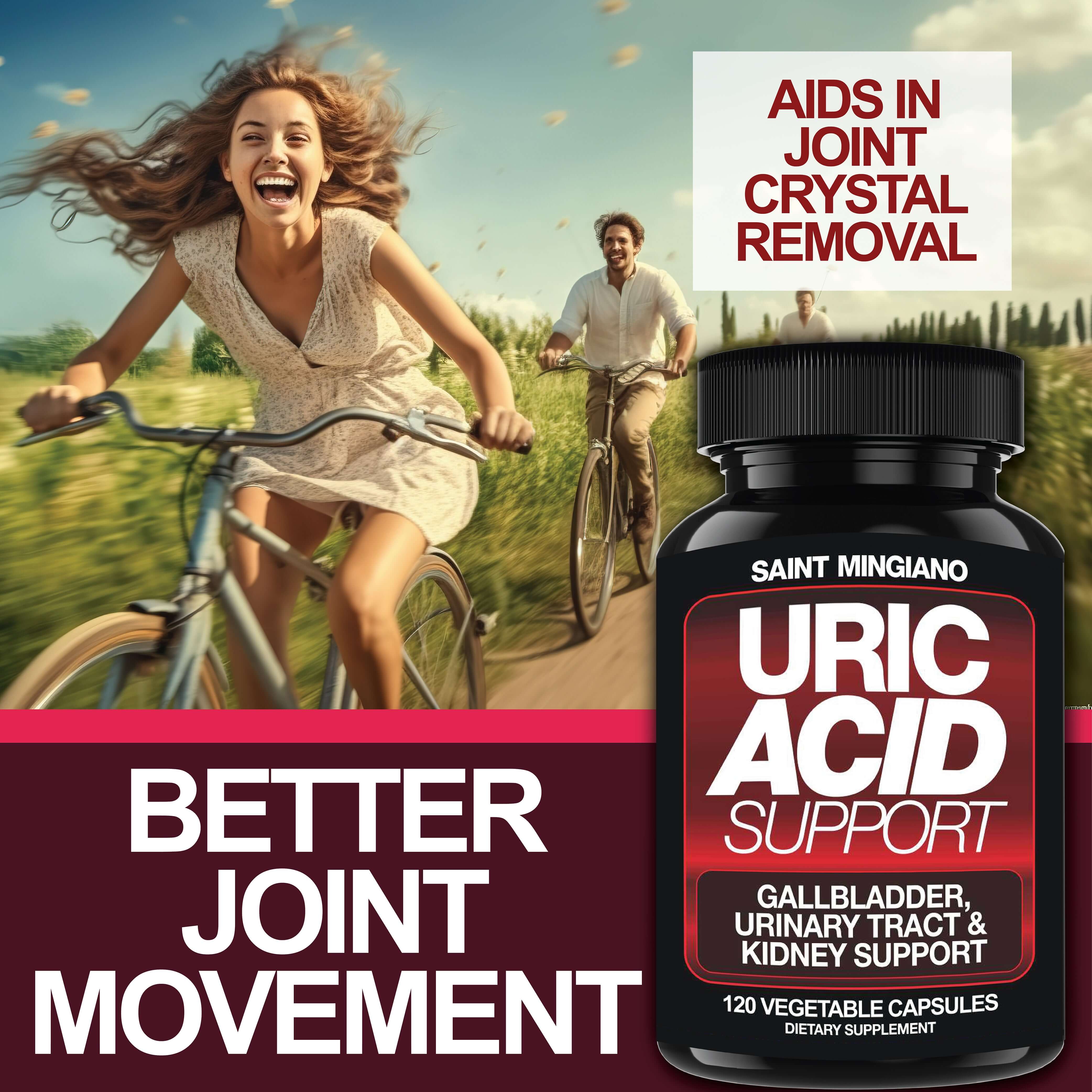 Uric Acid Support -120 Capsules - Supports Kidney Cleanse Detox & Repair, Gallbladder & Urinary Tract Issues
