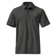 Adidas space-dyed polo with custom company logo print Black Melange