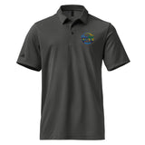 Adidas space-dyed polo with custom company logo print Black Melange